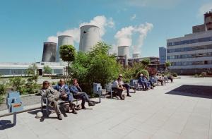 Auf dem Werksgelände des Braunkohlekraftwerks Jänschwalde in Brandenburg